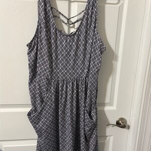 Apt. 9 Blue and White Sleeveless Swimcover